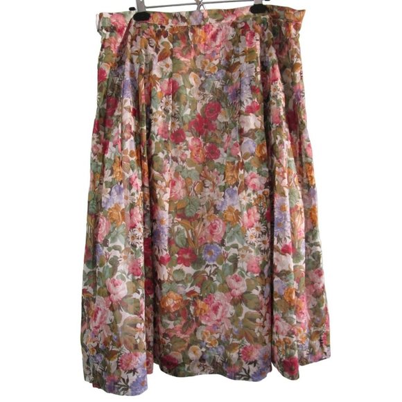 Ramsay of Dublin Floral Knife Pleat Skirt Lined Made in Ireland Large GUC - Picture 2 of 16